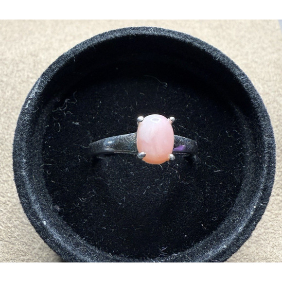 Sterling Silver Ring Pink Stone Oval Prong Setting Size 8 925 - Picture 4 of 11